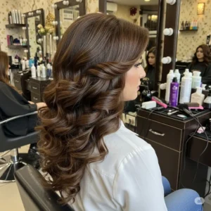 Creative hair styling for weddings and parties in Lahore.